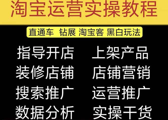 2023淘宝开店教程0基础到高级全套视频网店电商运营培训教学课程（2月更新）网创吧-网创项目资源站-副业项目-创业项目-搞钱项目网创吧