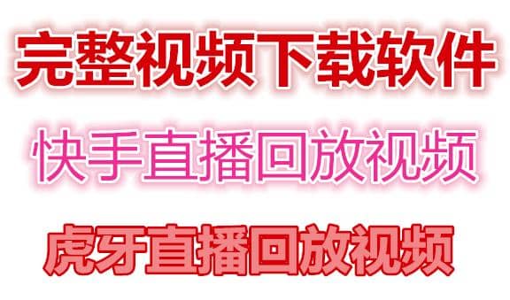 快手直播回放视频/虎牙直播回放视频完整下载(电脑软件+视频教程)网创吧-网创项目资源站-副业项目-创业项目-搞钱项目网创吧