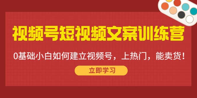 视频号短视频文案训练营：0基础小白如何建立视频号，上热门，能卖货！网创吧-网创项目资源站-副业项目-创业项目-搞钱项目网创吧