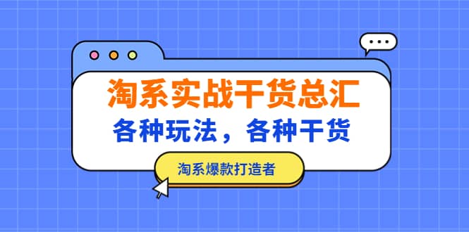 淘系实战干货总汇：各种玩法，各种干货，淘系爆款打造者网创吧-网创项目资源站-副业项目-创业项目-搞钱项目网创吧