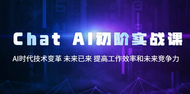 Chat AI初阶实战课，AI时代技术变革 未来已来 提高工作效率和未来竞争力网创吧-网创项目资源站-副业项目-创业项目-搞钱项目网创吧