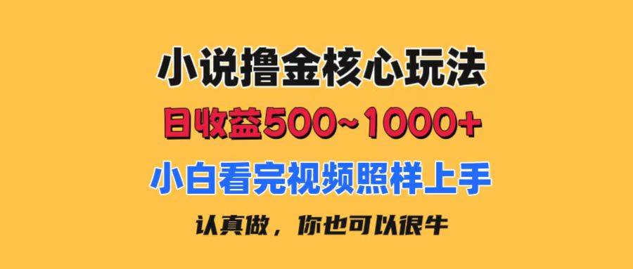 小说撸金核心玩法，日收益500-1000+，小白看完照样上手，0成本有手就行网创吧-网创项目资源站-副业项目-创业项目-搞钱项目网创吧