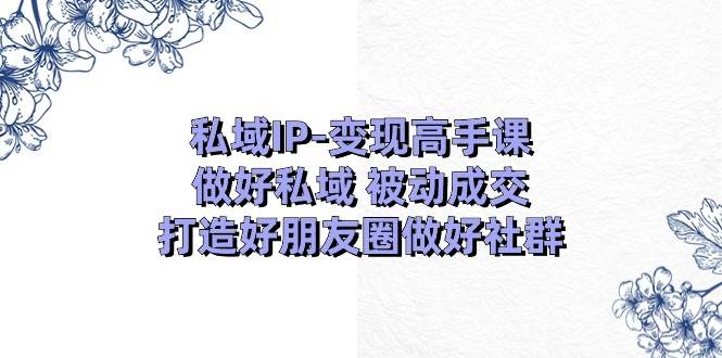 私域IP-变现高手课：做好私域 被动成交，打造好朋友圈做好社群（18节）网创吧-网创项目资源站-副业项目-创业项目-搞钱项目网创吧