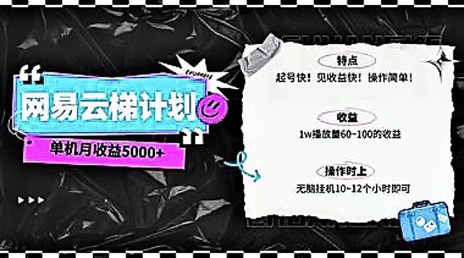 2024网易云云梯计划 单机日300+ 无脑月入5000+网创吧-网创项目资源站-副业项目-创业项目-搞钱项目网创吧