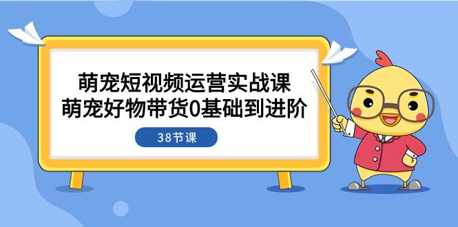 萌宠·短视频运营实战课：萌宠好物带货0基础到进阶（38节课）网创吧-网创项目资源站-副业项目-创业项目-搞钱项目网创吧