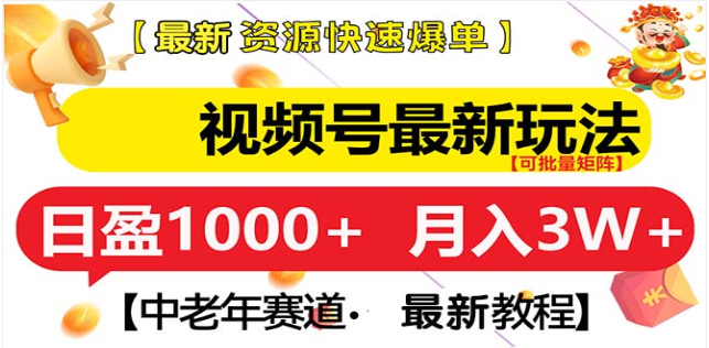 视频号独家玩法，老年养生赛道，无脑搬运爆款视频，日入1000+网创吧-网创项目资源站-副业项目-创业项目-搞钱项目网创吧